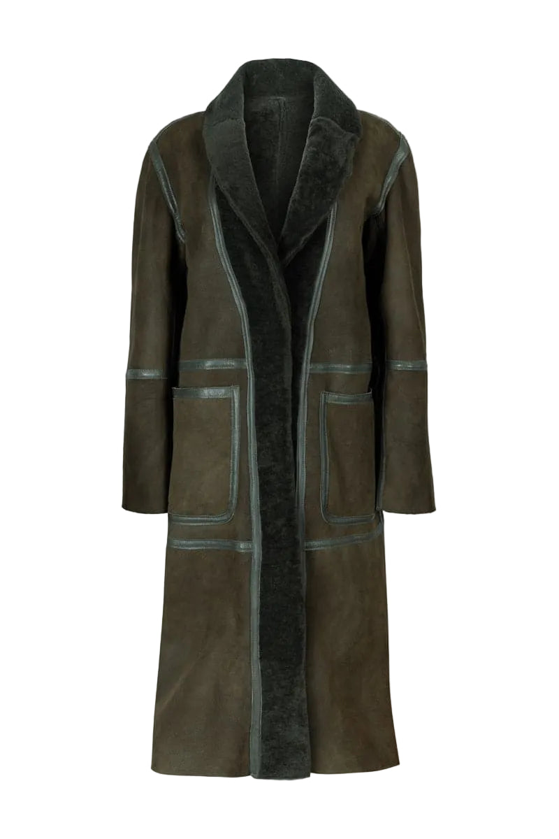 ZINA BIKER GREEN SHEARLING COAT | CULT MIA | Verheyen