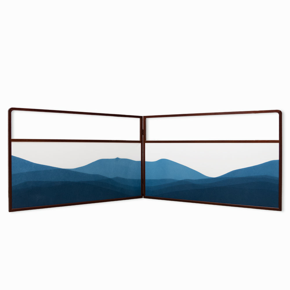 風炉先屏風 藍染め 山並み | アワガミファクトリー オンラインストア