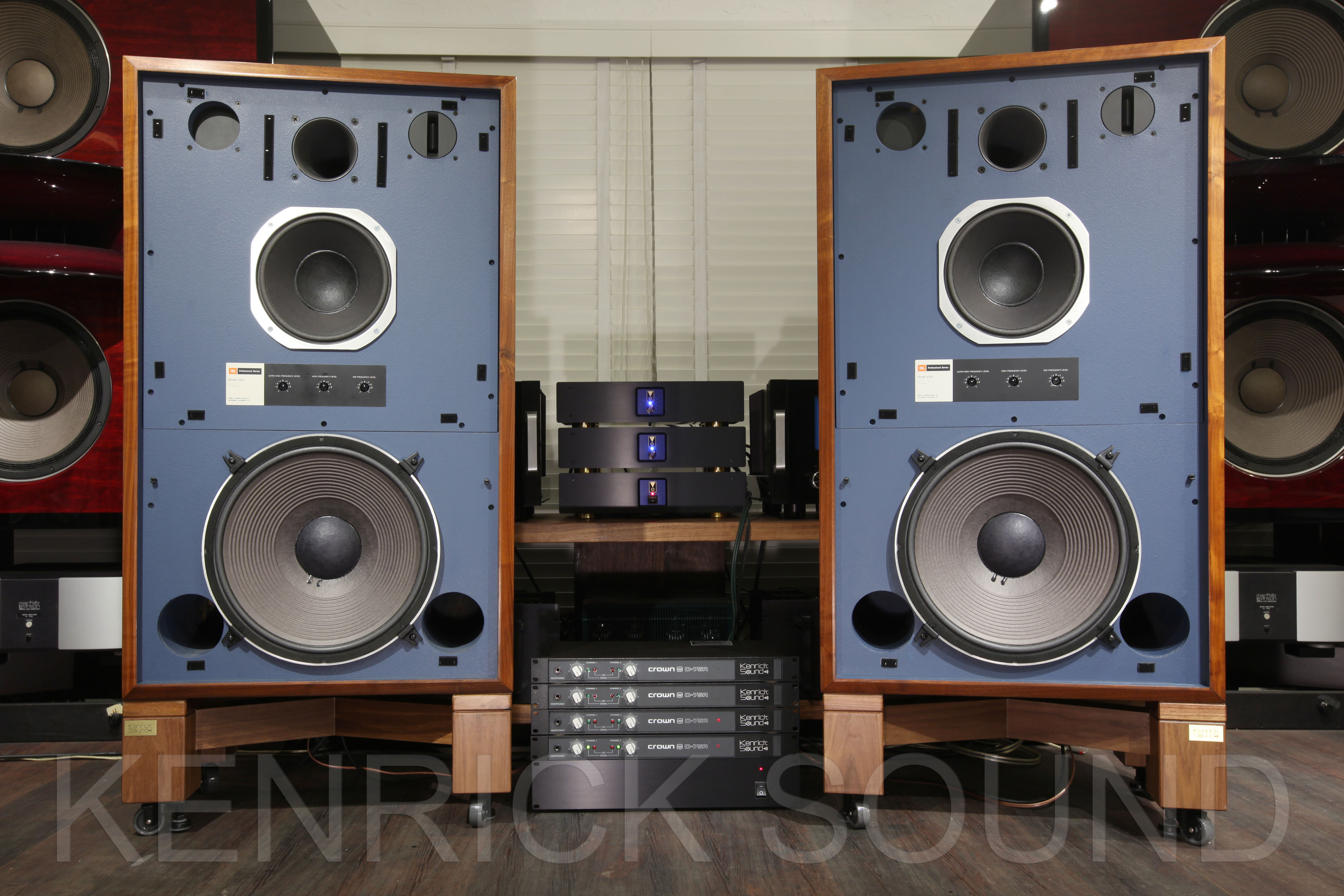 JBL 4343グリルエンブレムロゴプレート中古2枚セット金具付き