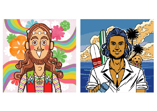 キャラクターや似顔絵のイラスト・実績サンプル | Products 04 Faces