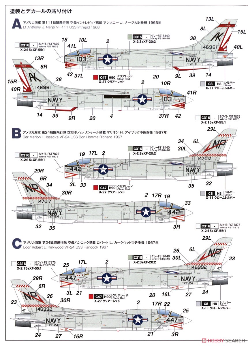 アメリカ海軍 F-8Cクルセイダー `ミグキラー` 2機セット (プラモデル
