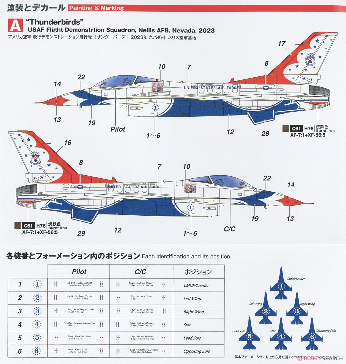 アメリカ空軍 F-16C ファイティングファルコン サンダーバーズ (2機