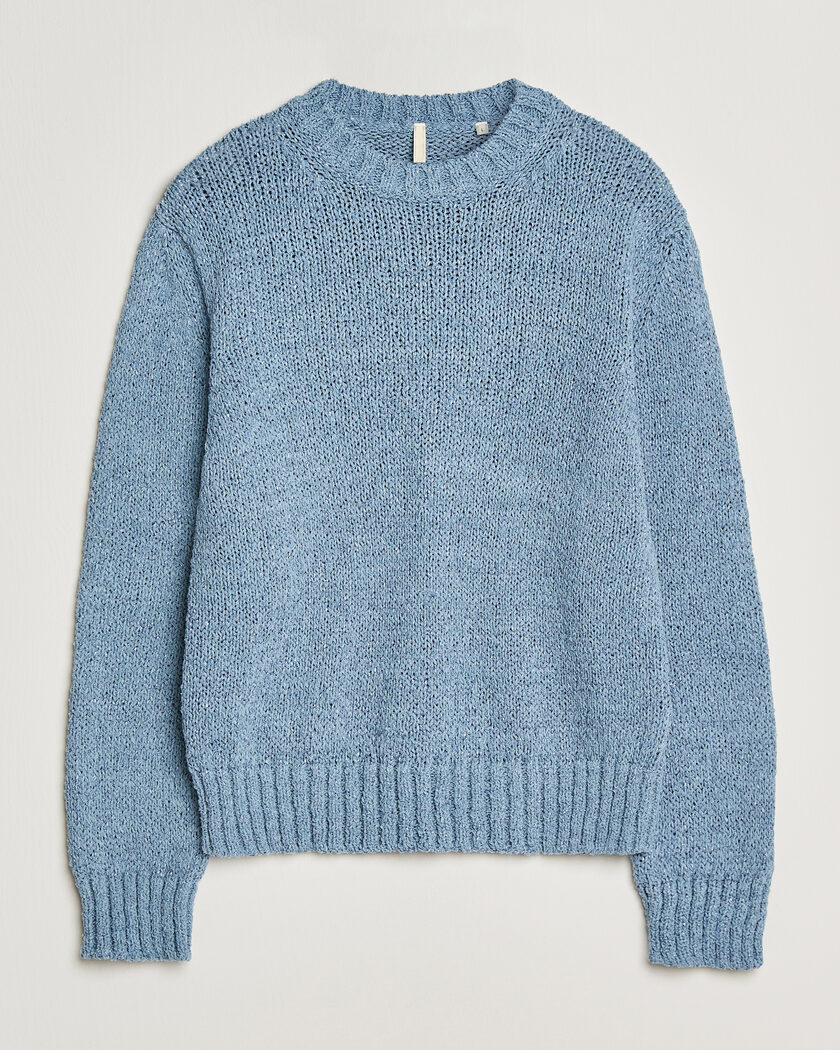 Stone Island Knitted Lambwool Sweater Mid Blue | Man - CareOfCarl.nl
