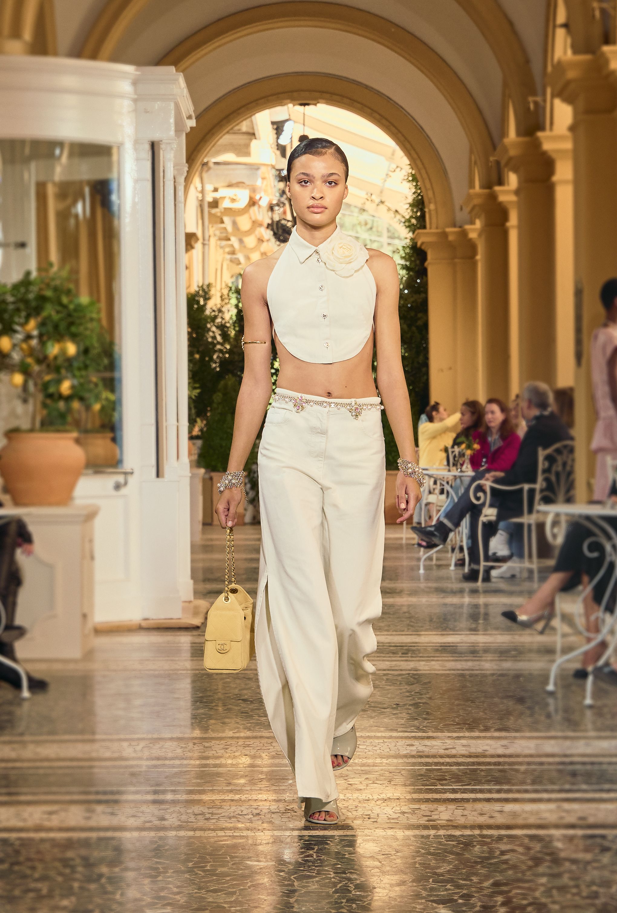 Camellia - Silk pongee , light yellow — Fashion | CHANEL