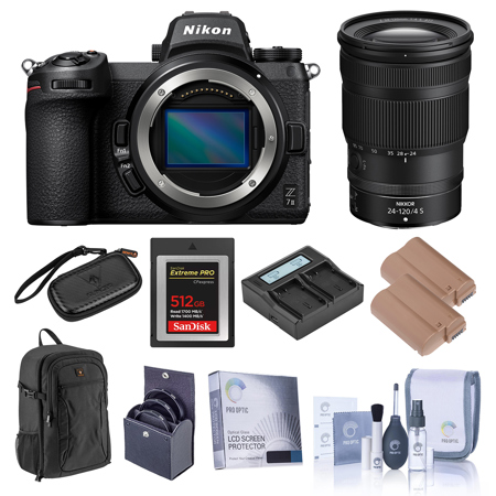 Nikon Z 7II Mirrorless Camera with 24-120mm f/4 Lens, Bundle with