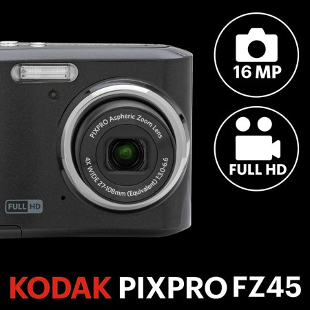 Kodak PIXPRO FZ45 Friendly Zoom 16MP FHD Digital Camera,Black, w