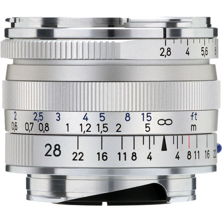 Zeiss 28mm f/2.8 Biogon T* ZM Lens for Leica M- Silver 1365-655