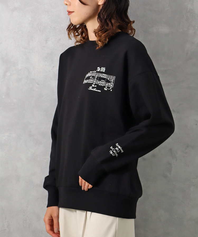 ベートーヴェン楽譜刺繍スウェット | Bleu Bleuet（ブルーブルーエ