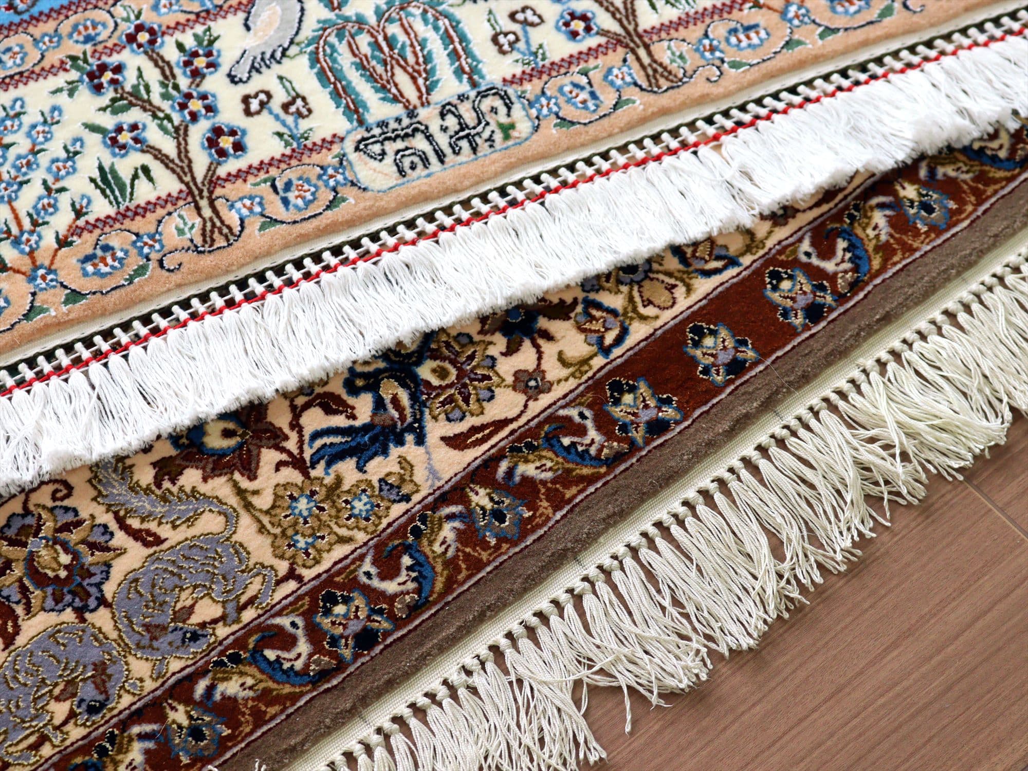 ペルシャ絨毯 イスファハーン175×110cm イランの手織りラグ 花と動物