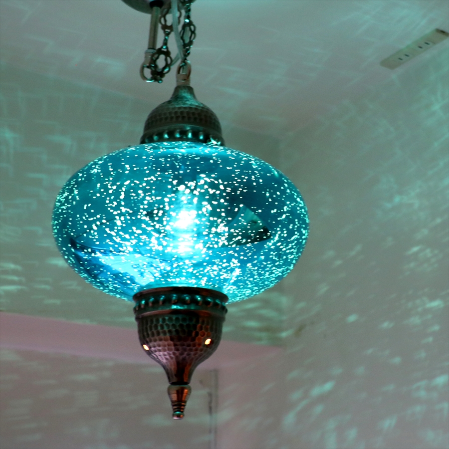 トルコランプ アンティークフィニッシュ 直径24cm ビンテージミラー