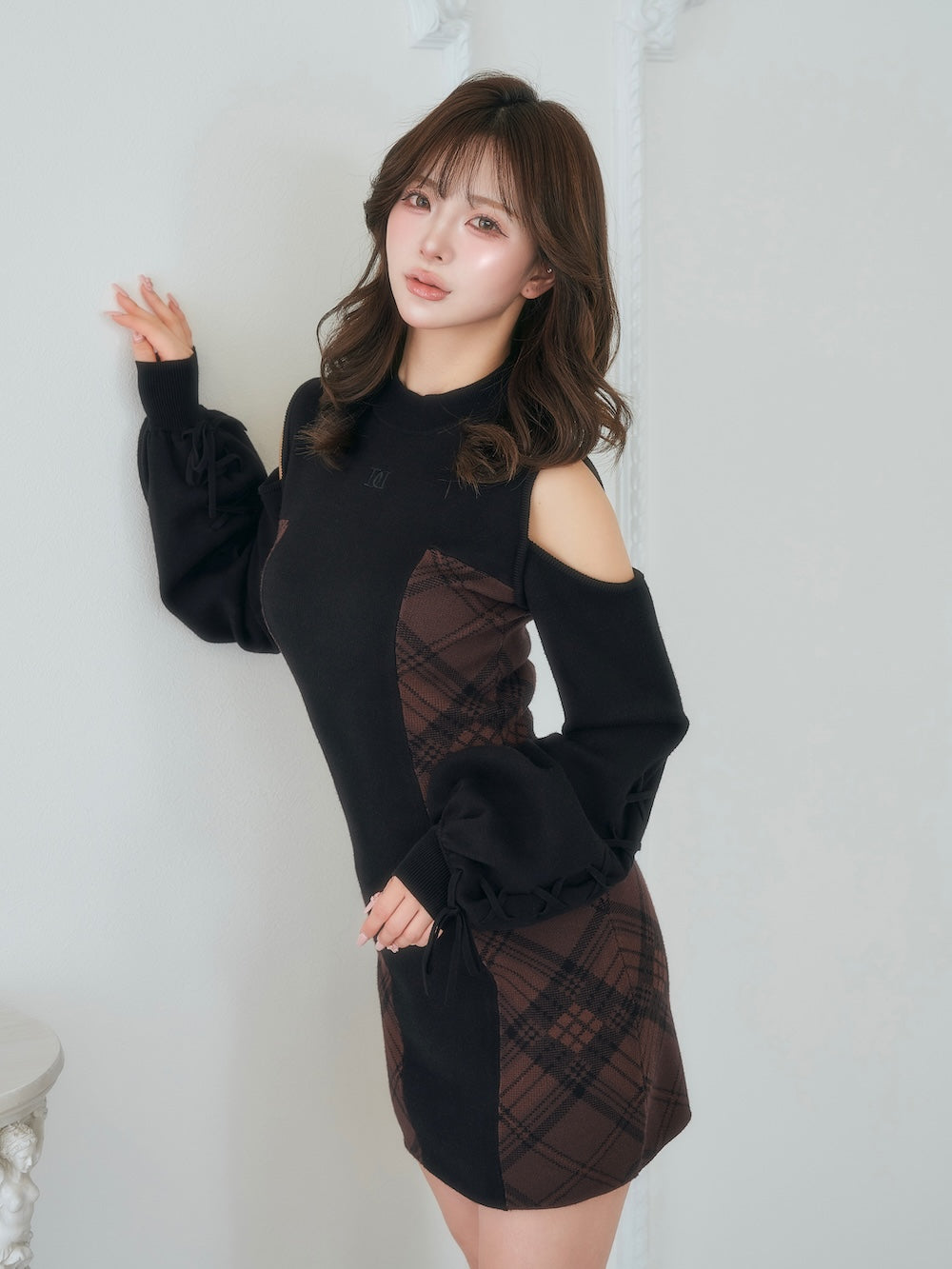 サイドチェックニットミニワンピース – Darich (ダーリッチ)
