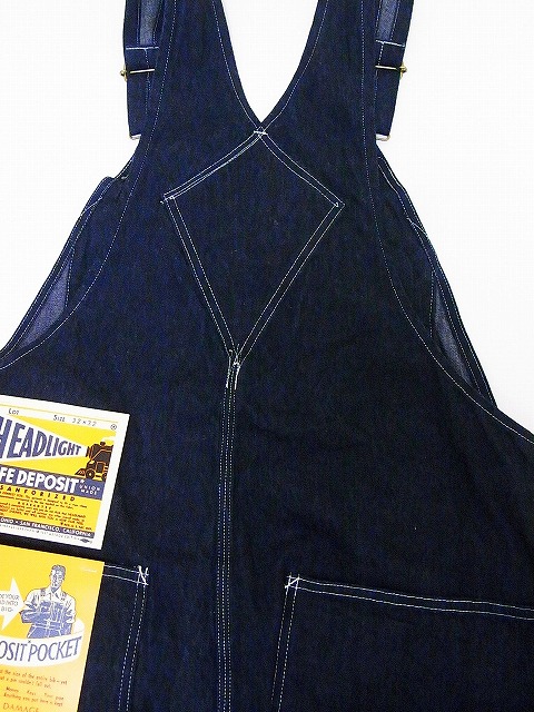 HEADLIGHT[ヘッドライト] オーバーオール デニム ハイバック HD41630