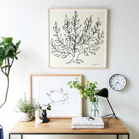 定番品】パブロ・ピカソ 「Le petit cochon」ナチュラルフレーム