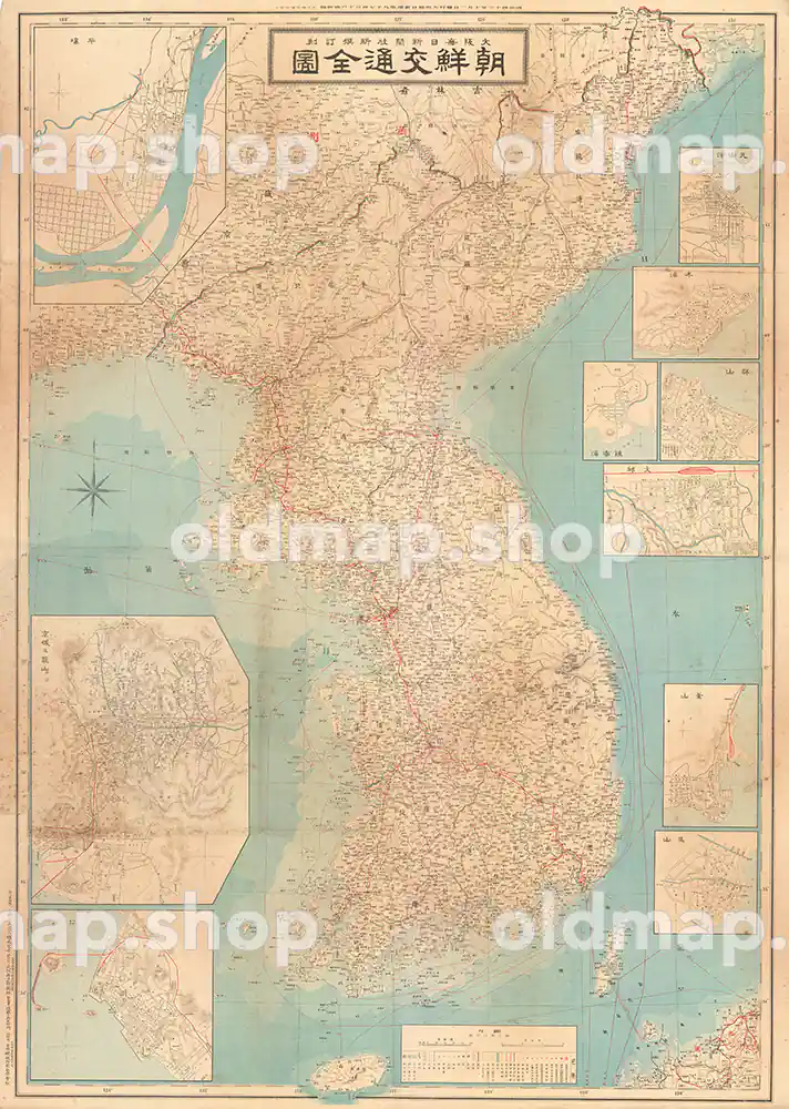 朝鮮交通全図 明治43年(1910) – 古地図 – 古地図素材データの