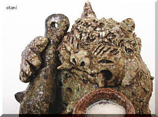 鬼置物【信楽焼鬼に金棒】陶器の販売