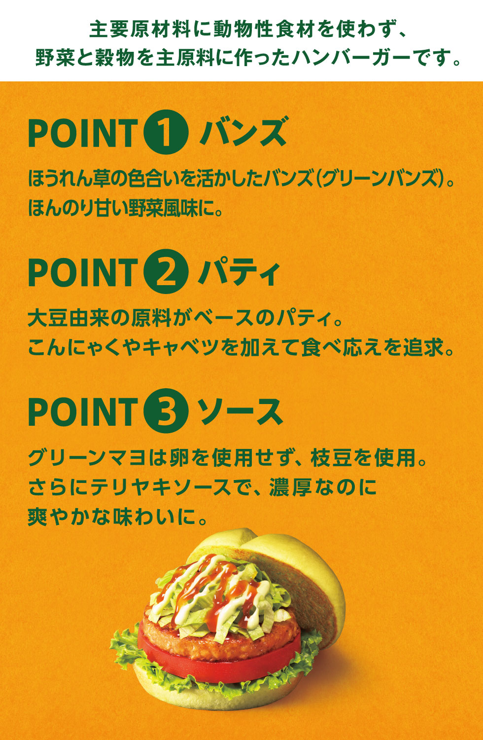 MOS PLANT-BASED GREEN BURGER TERIYAKI グリーンバーガー＜テリヤキ