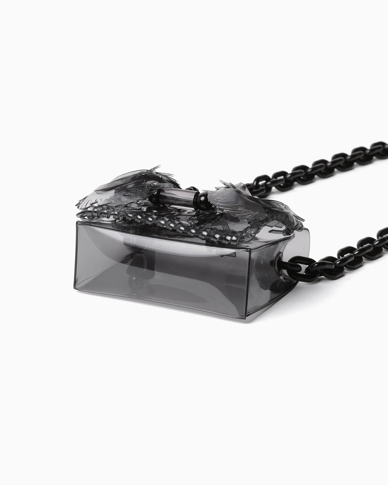 Transparent Sculptural Micro Chain Bag - black - Mame Kurogouchi