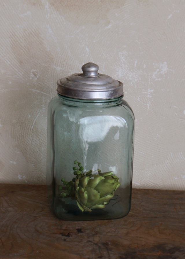 古いガラス瓶 アルミ蓋 保存瓶 古道具 透明ガラス アンティーク ガラス