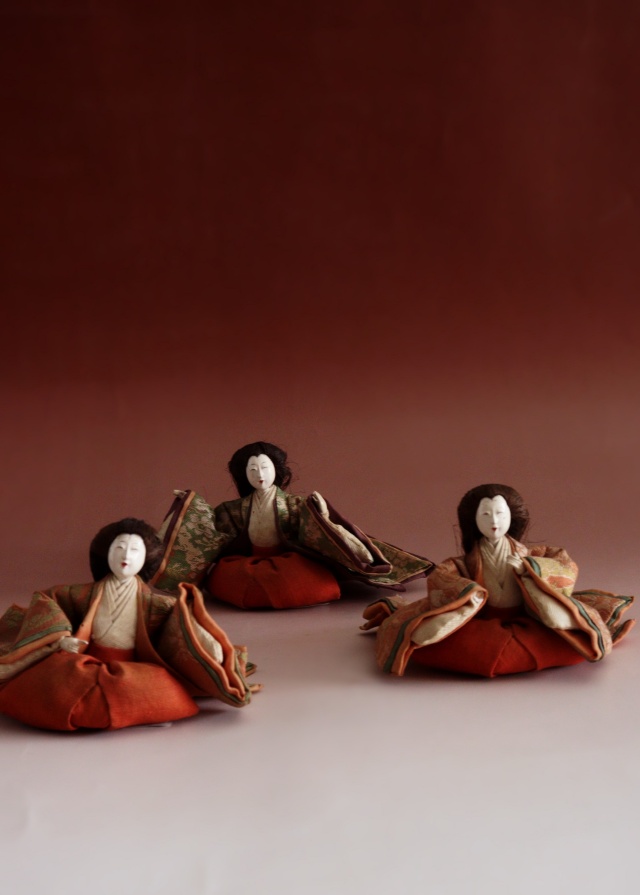 有職雛三人官女 江戸雛 骨董 ひな祭り 桃の節句 日本人形 日本人形