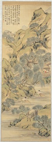 田能村竹田関係資料帆足家伝来「柳陰捕魚図」他2幅 （大分美術館）