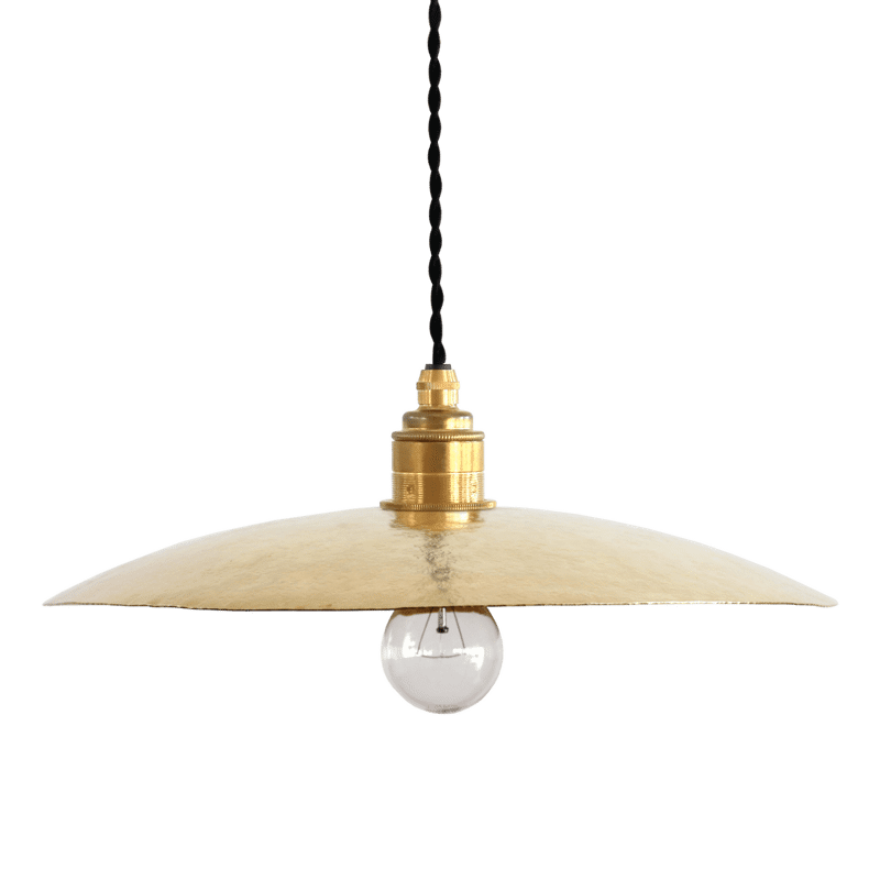 鎚目模様のシェードランプ E26 お皿型 真鍮素地 | LT-PD010-07-G148