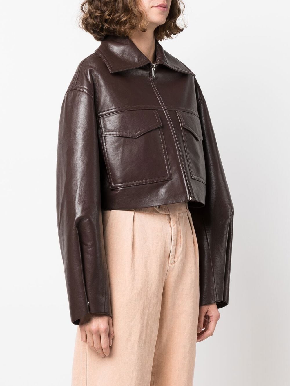 Nanushka + Cropped Zip-Up Jacket