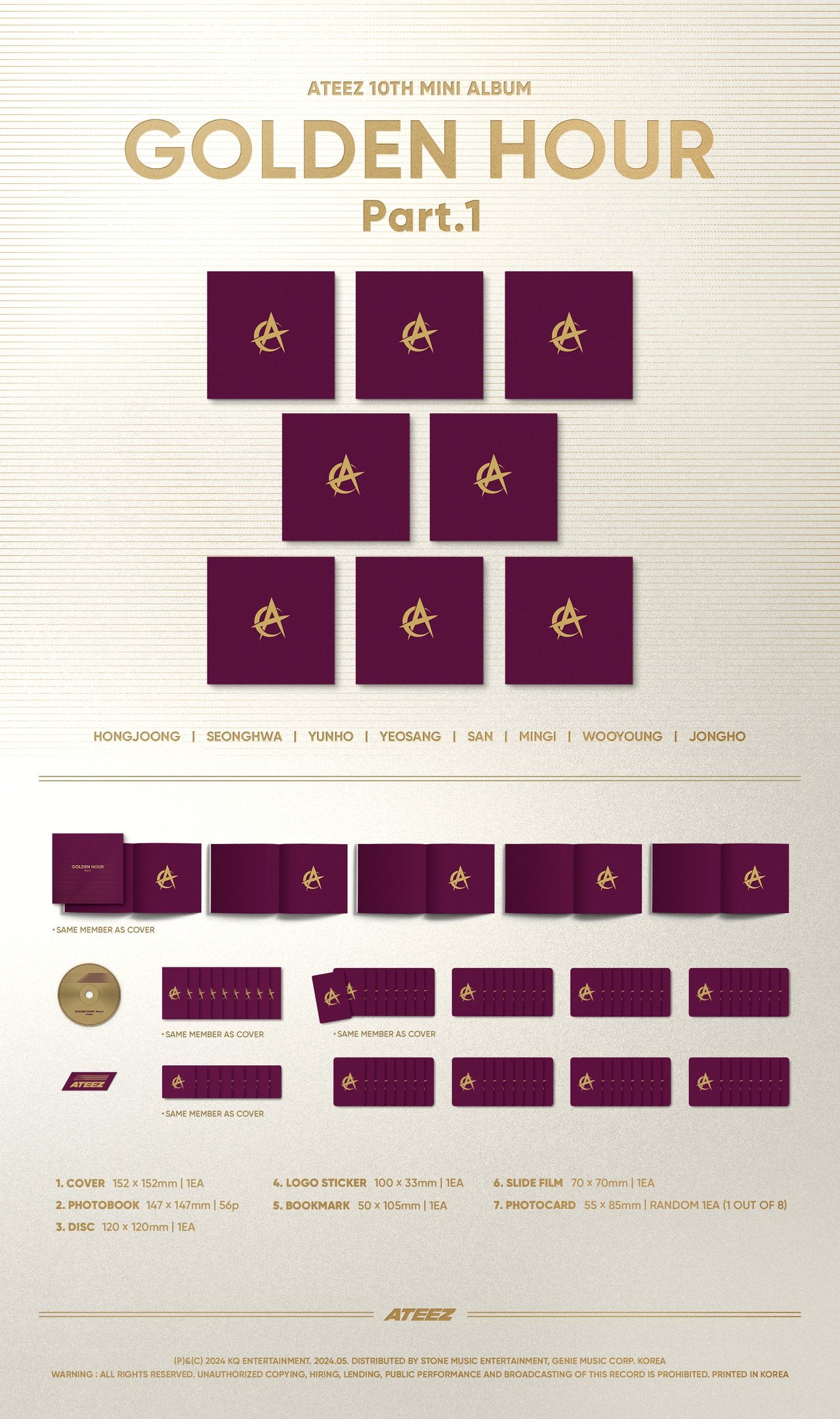 TOKTOQ GIFT EVENT] ATEEZ - Golden Hour : Part.1 FULL SET VER (PRE