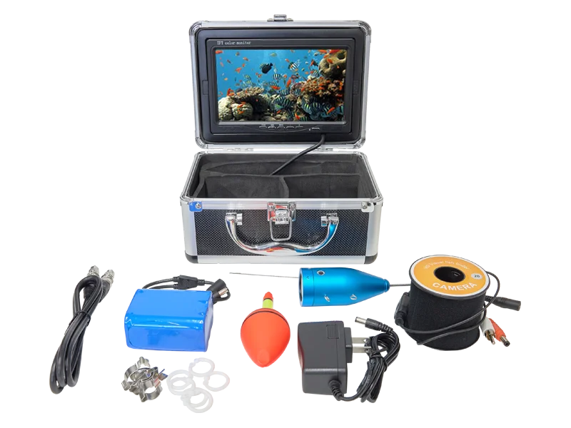 水中カメラ 釣り。高性能 100万画素水中カメラと7インチモニターのフル