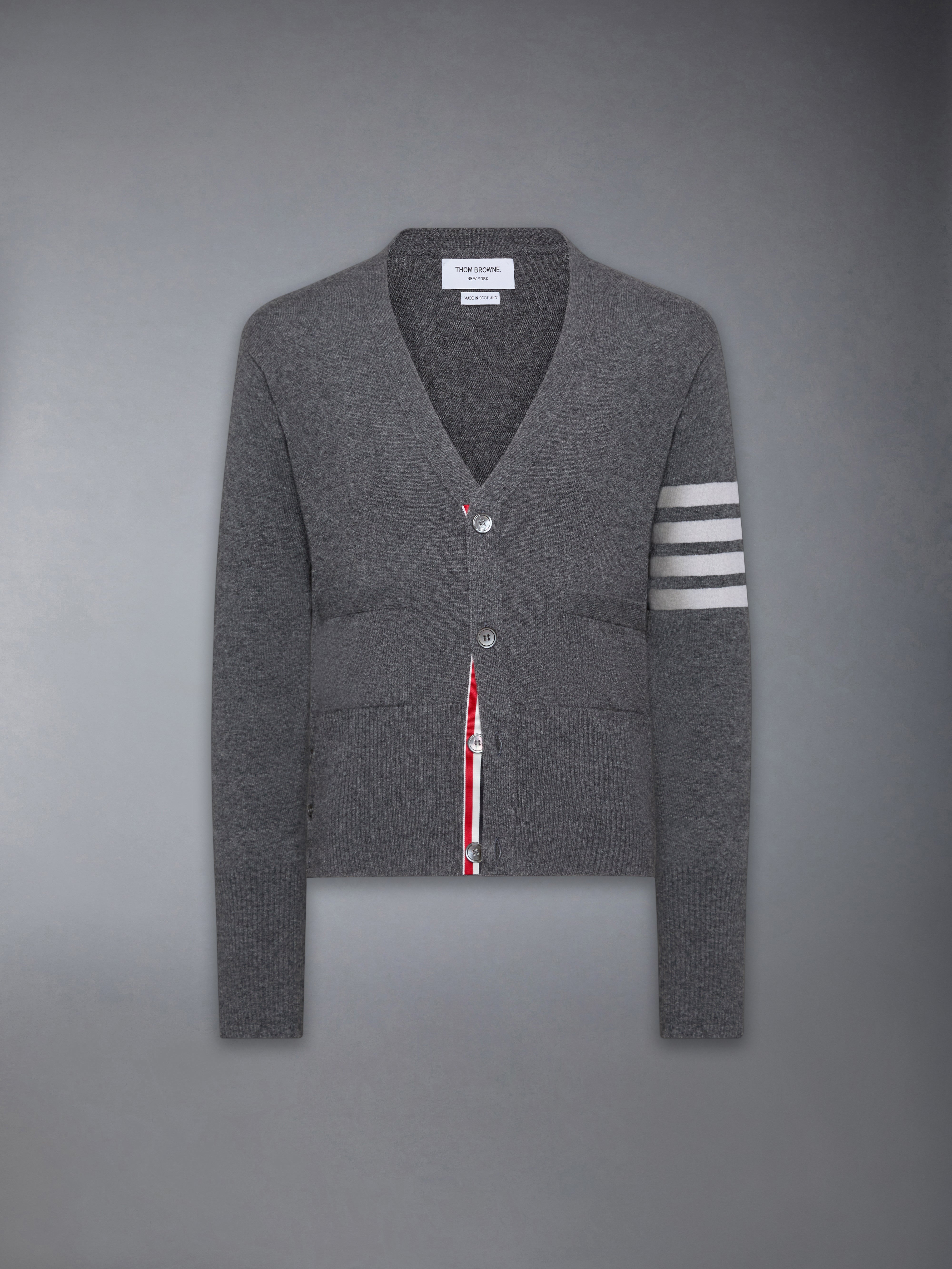 クラシック カシミヤ 4-BAR Vネック カーディガン | Thom Browne