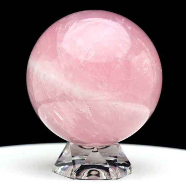 ローズクォーツ 丸玉 置物｜マダガスカル産｜紅石英｜紅水晶