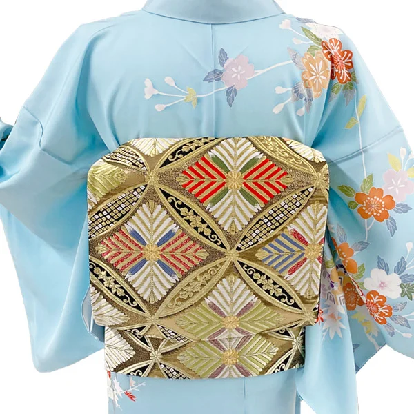 a2211201】【レンタル】訪問着 フルセット 水色 花柄 Mサイズ Lサイズ