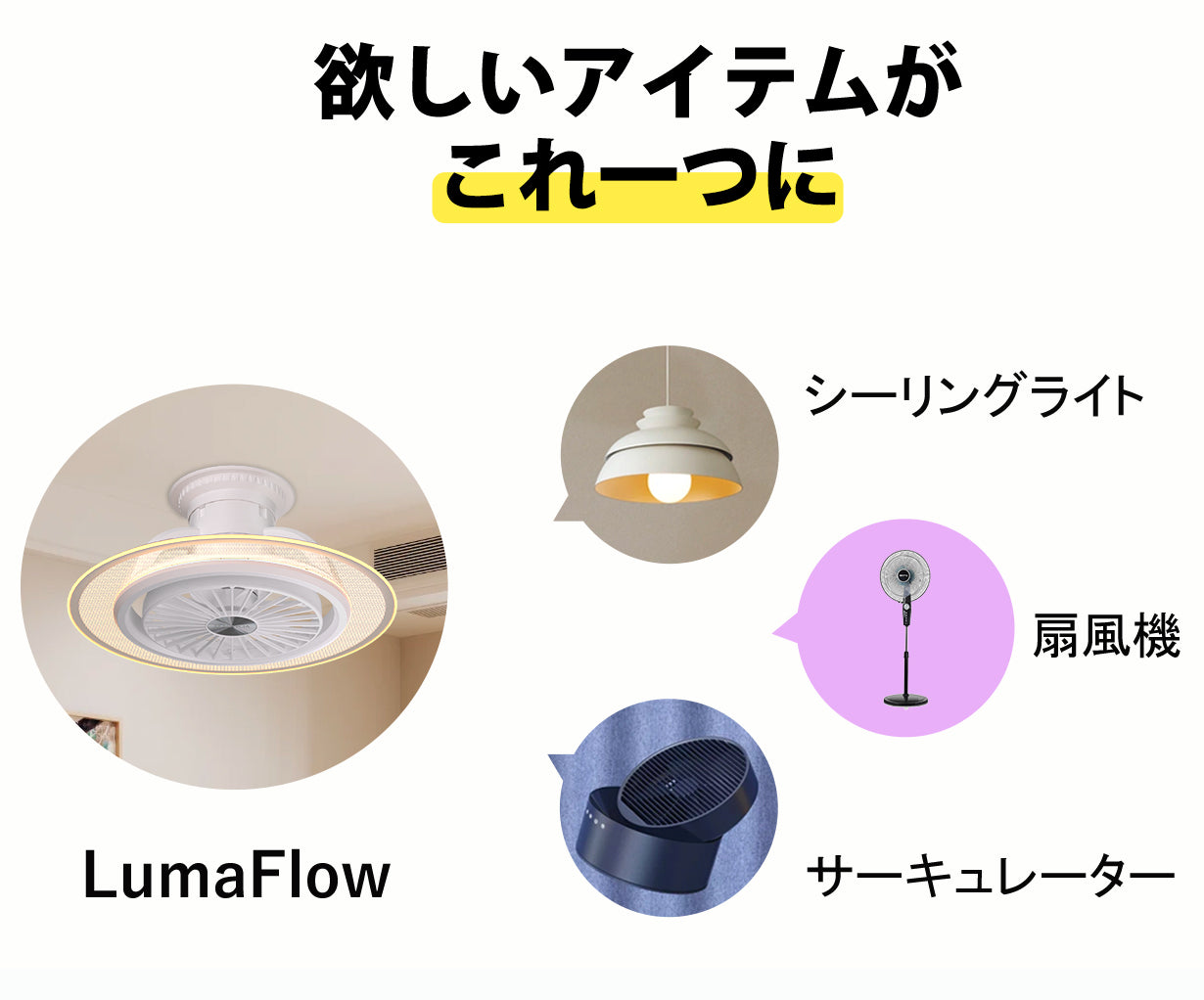 LumaFlow 照明+送風+空気循環！機能性と外観美を追求するシーリング
