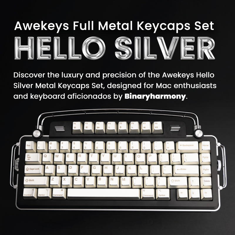 Full Metal Keycap Set Hello Silver – Awekeys