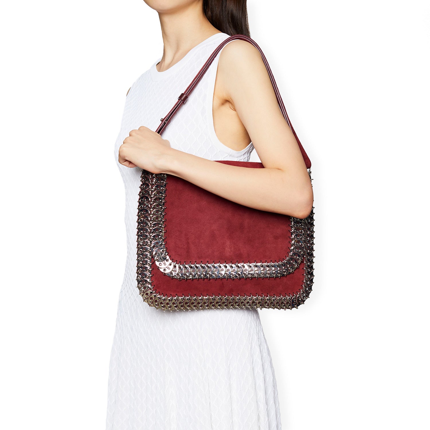 正規品・送料無料】Paco Rabanne / leather and metal shoulder bag