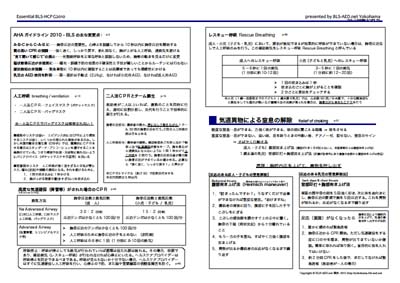 AHA-BLSヘルスケアプロバイダーマニュアルG2010の要点