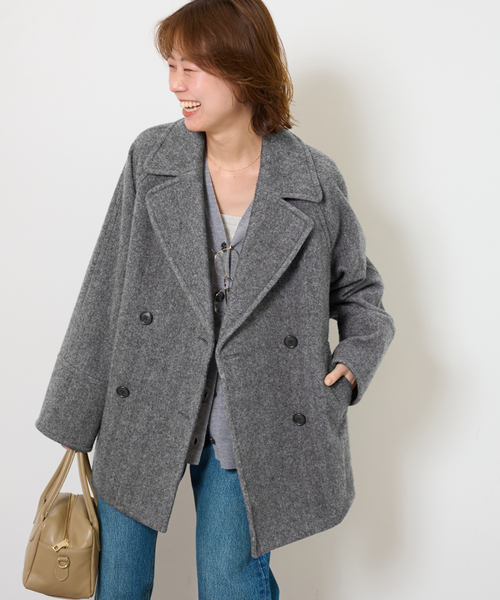 セール】《追加》尾州ウールスーパー100モッサPコート（ピーコート