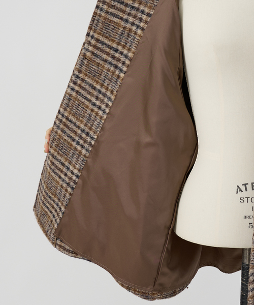 2サイズ展開】ウール混ショート丈スライバーコート（ピーコート