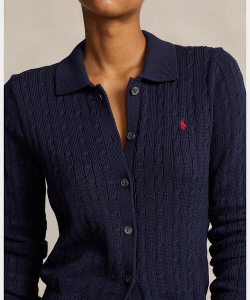 ケーブルニット コットン Polo カーディガン（ニット/セーター）｜POLO