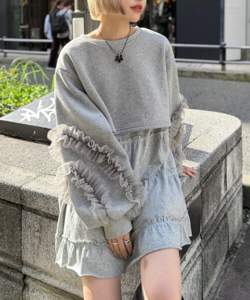 w closet（ダブルクローゼット）の「チュールスリーブスウェット