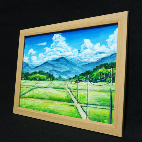 油絵 絵画 【真夏の田んぼ】 絵画 HR 通販 16406207｜Creema