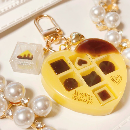 プリン メルティチョコボックス◇シャカシャカキーホルダー ハート