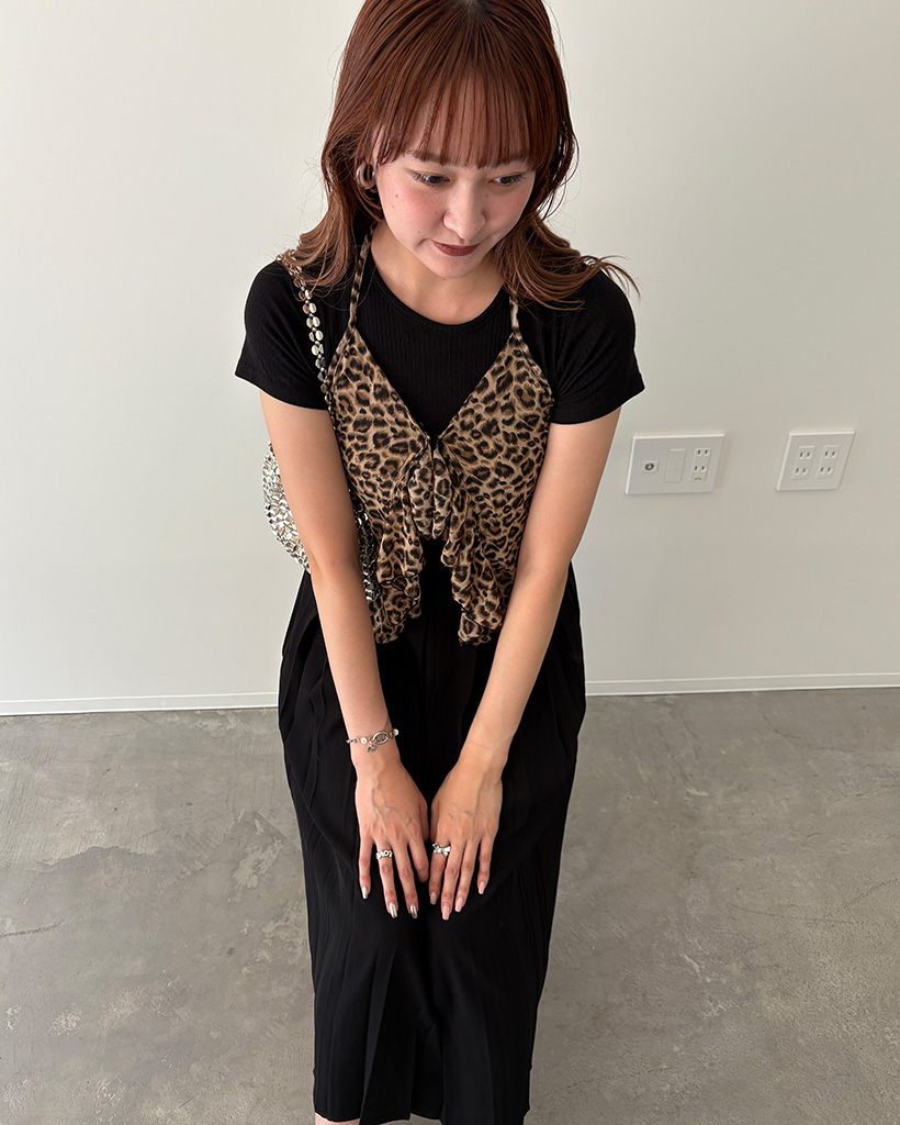 ヒョウ柄フリルキャミソール | ファッション通販サイト NUGU