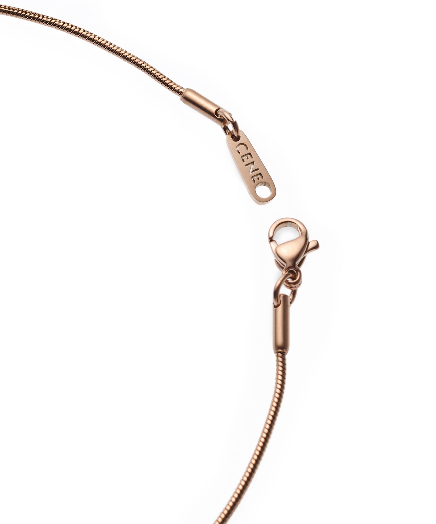 ピンクゴールド]1mmスネークチェーンネックレス/34cm