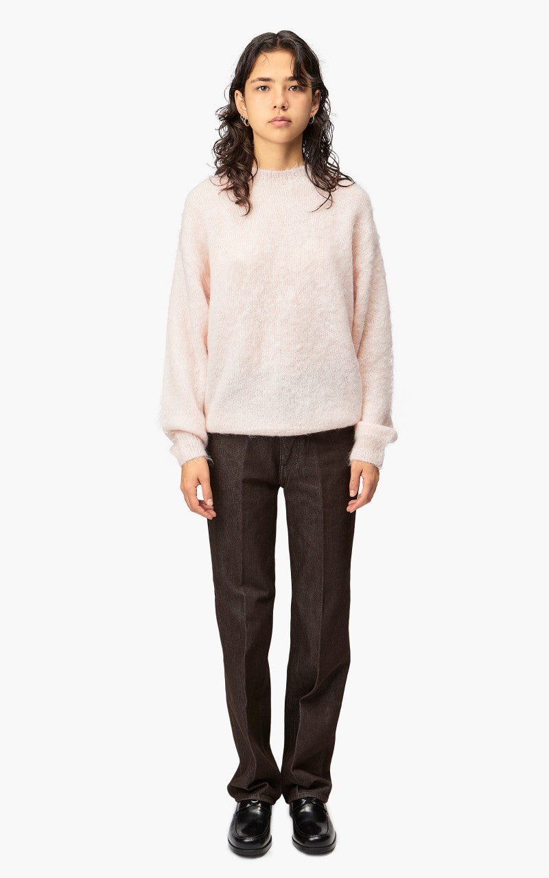 Auralee W Brushed Super Kid Mohair Knit P/O Light Pink