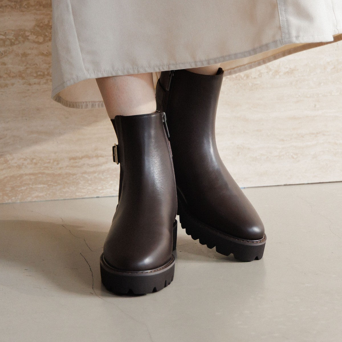 再値下げ】トラックソールサイドゴアベルトブーツ/651406