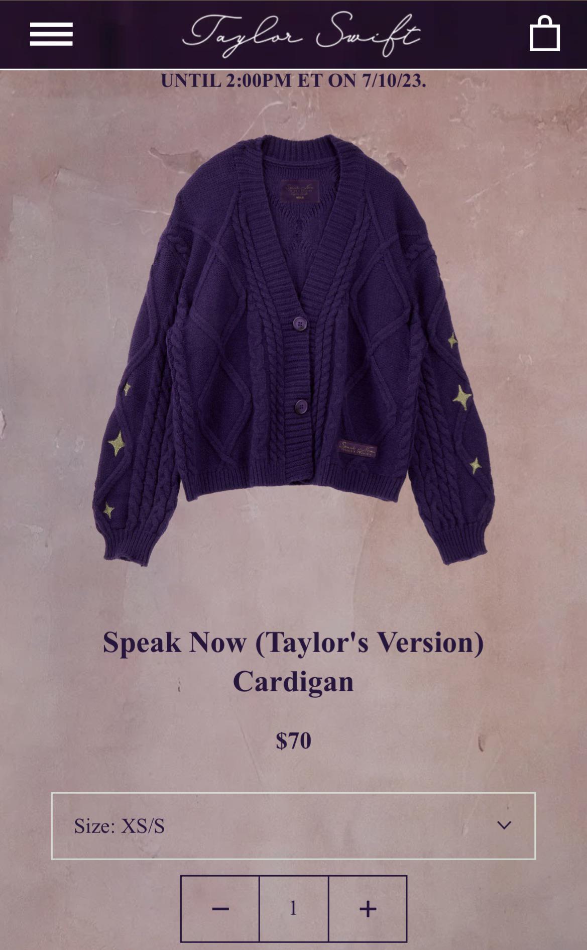 Speak Now cardigan : r/TaylorSwiftMerch