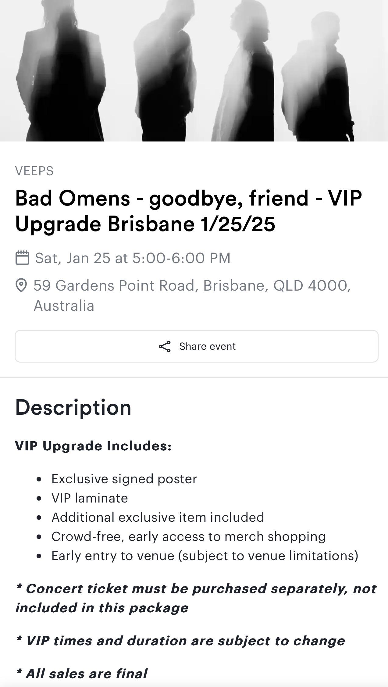 VIP but don't get to meet them 😔 : r/BadOmens
