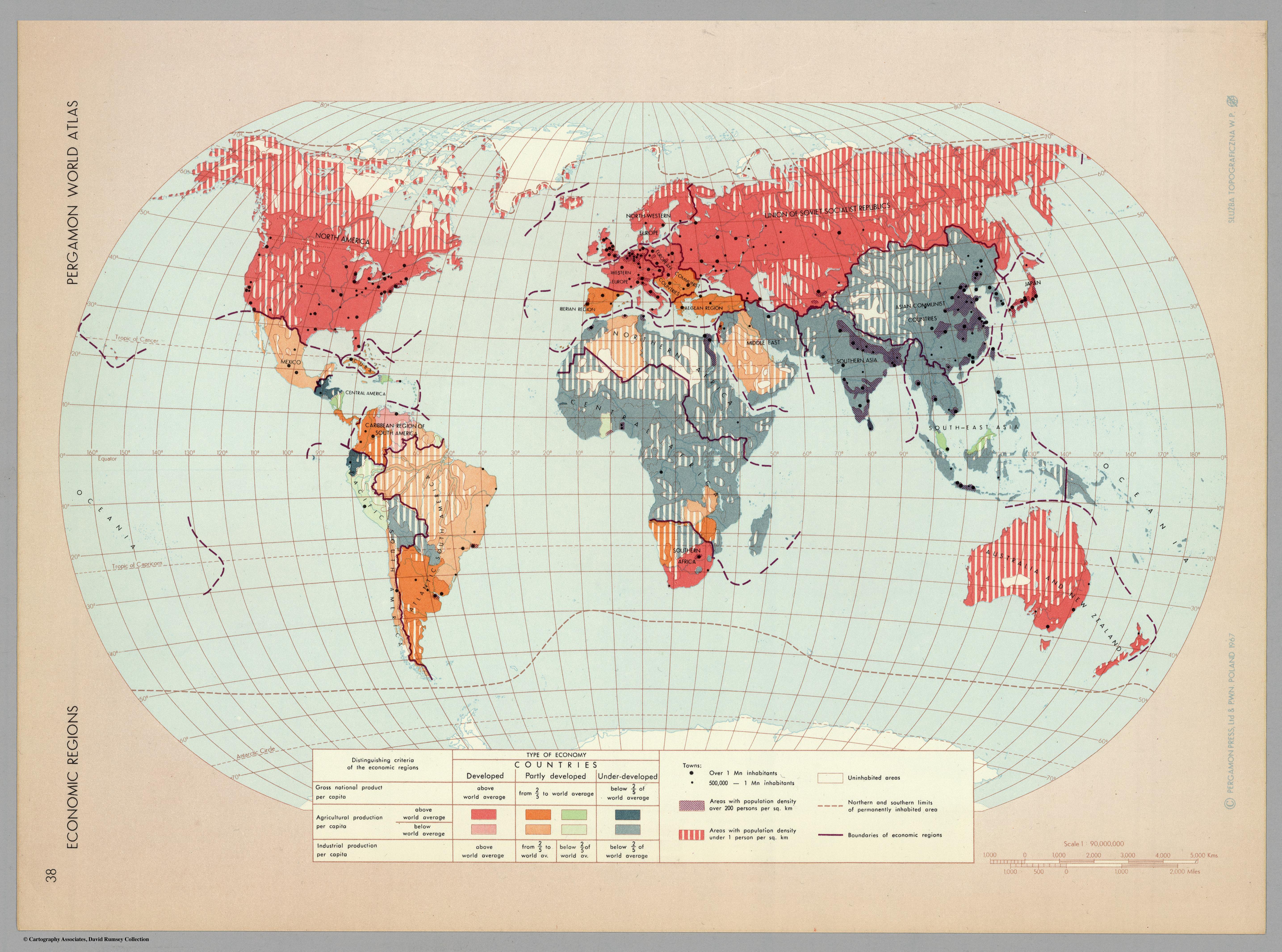 Economic Regions in 1968. Pergamon World Atlas [5740 x 4264] : r