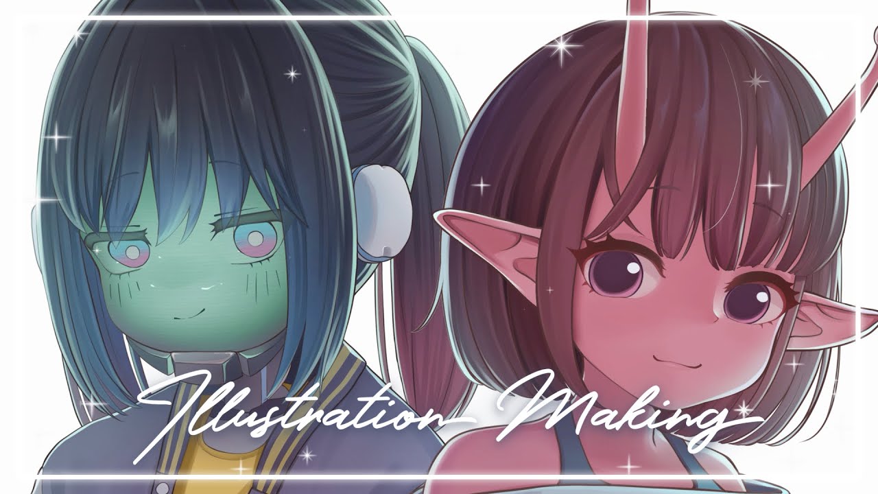 ILLUSTRATION MAKING] Milky☆Subway┊︎ I drew Makina & Chiharu