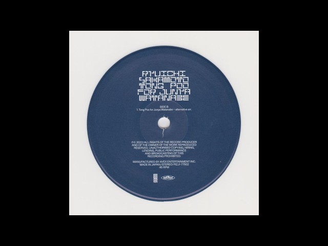 坂本龍一 Ryuichi Sakamoto - Tong Poo for JUNYA WATANABE